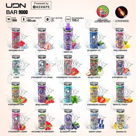 Одноразовая ЭС UDN Bar 9000 - Strawberry Cherry (Клубника Вишня)