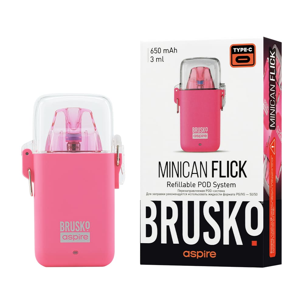 Brusko Minican Flick Pod 650mAh (Розовый)