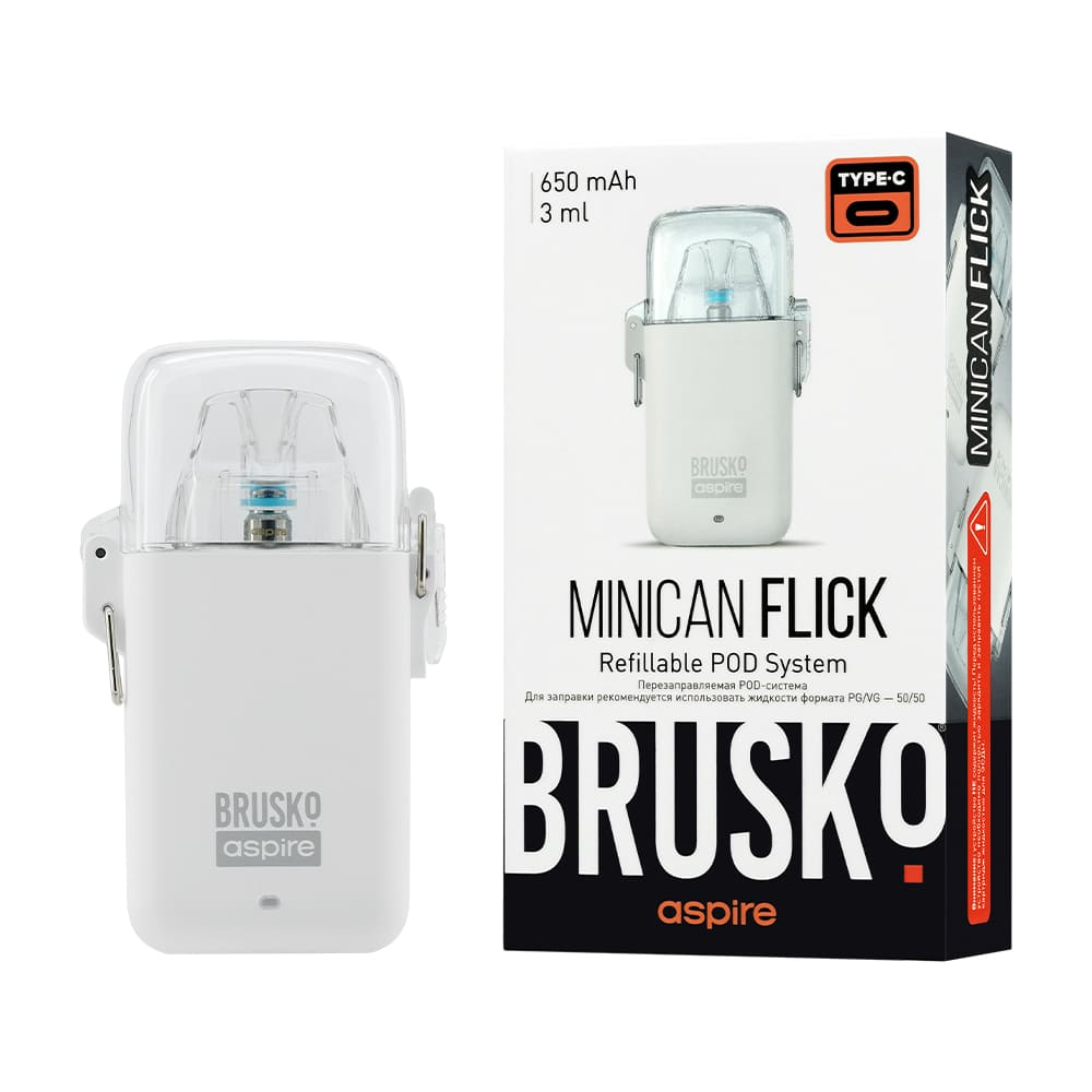 Brusko Minican Flick Pod 650mAh (Белый)