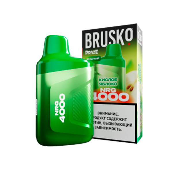 Одноразовая ЭС Brusko NRG 4000 - Кислое Яблоко (М)